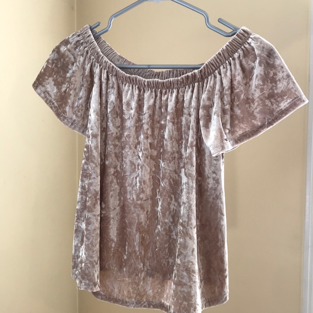 gorgeous velvet off the shoulder top